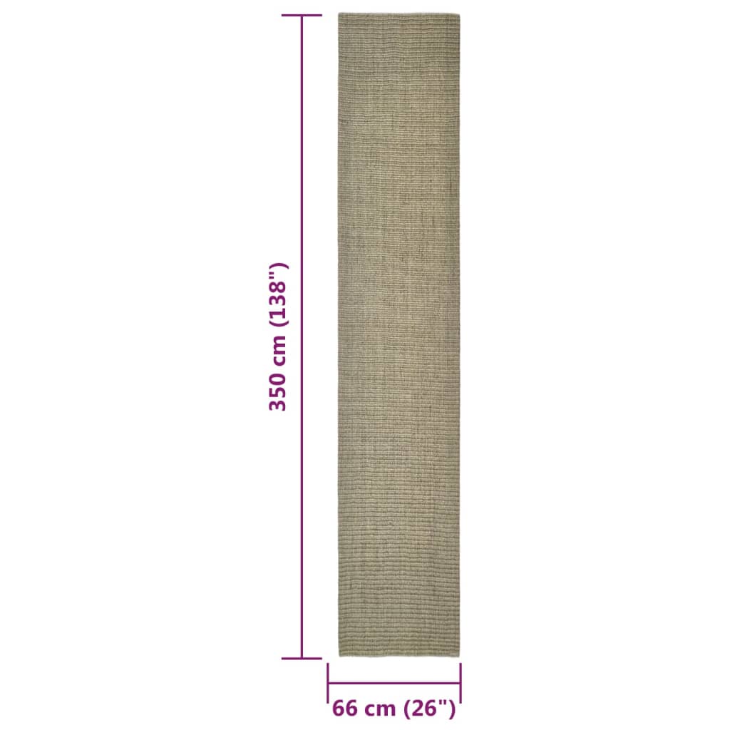 Vloerkleed 66X350 Cm Natuurlijk Sisal Taupe