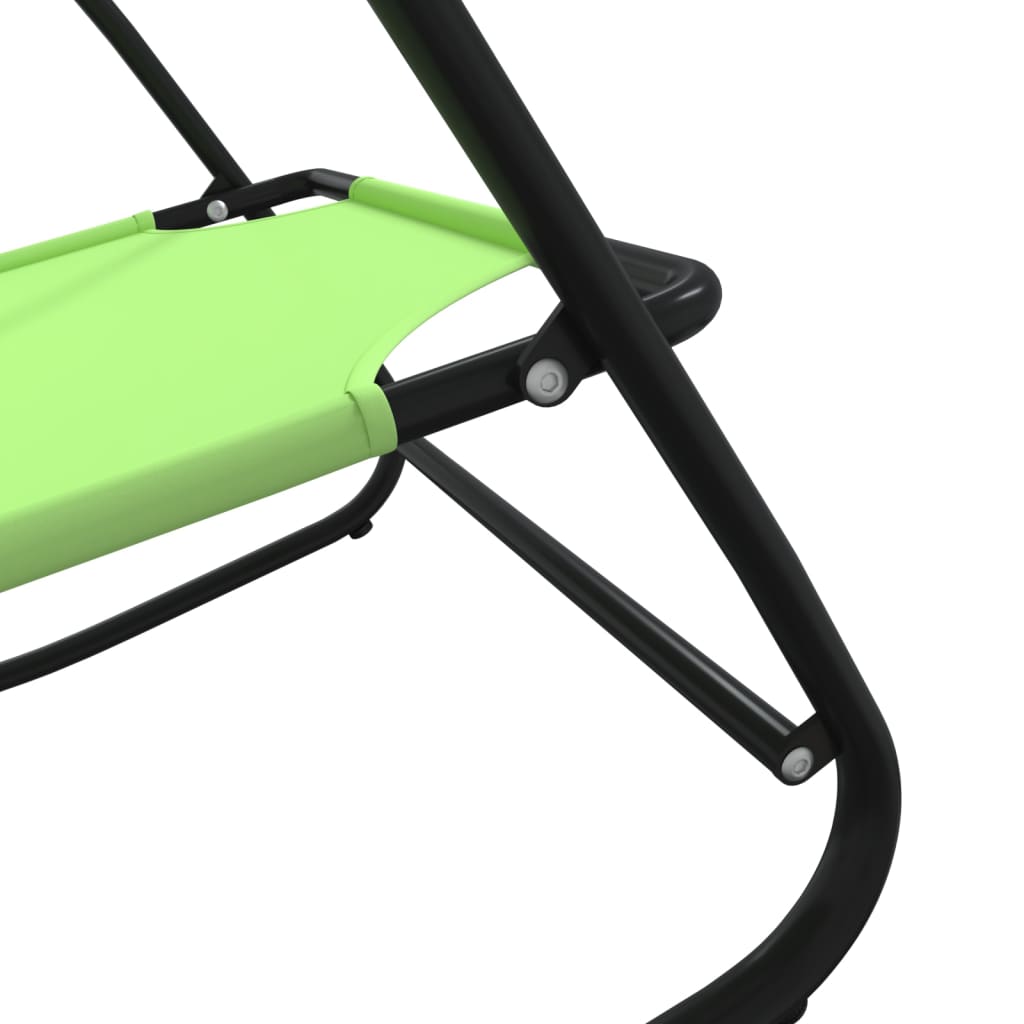 Sonnenliegen 2-teilig, schwingend, Stahl und Textilene, grün