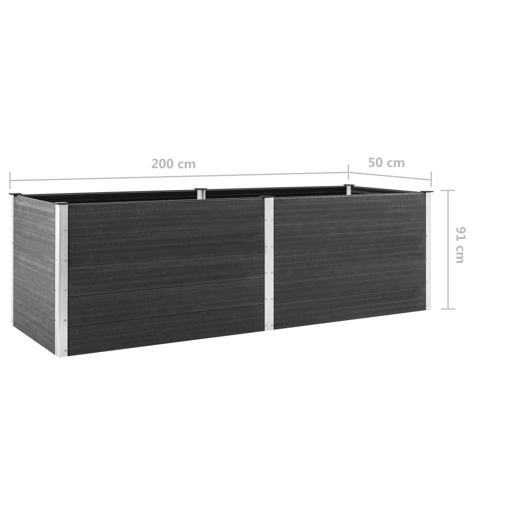 Pflanzgefäß erhöht 200 x 50 x 91 cm, Hkc-Grau