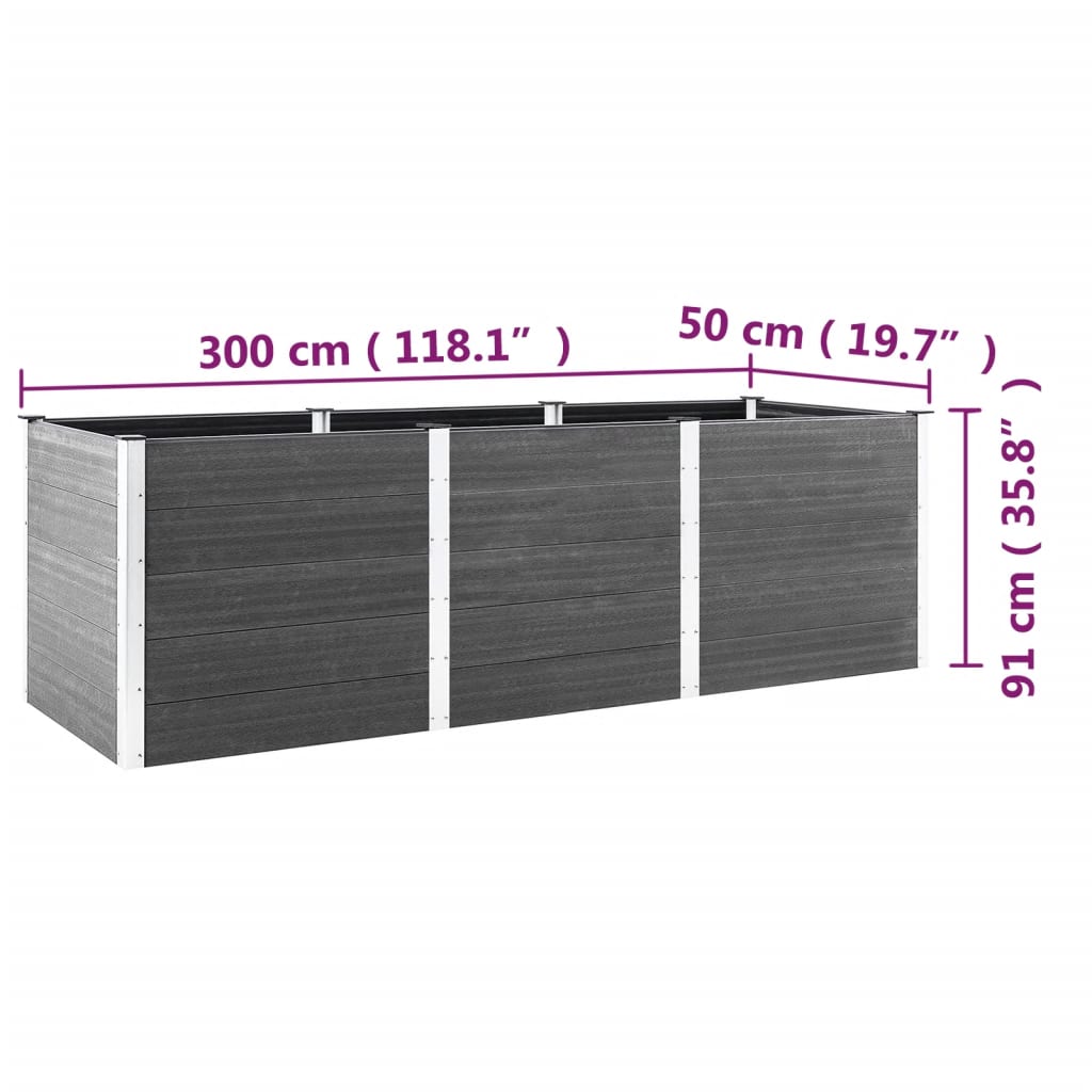 Plantenbak Verhoogd 300X50X91 Cm Hkc Grijs