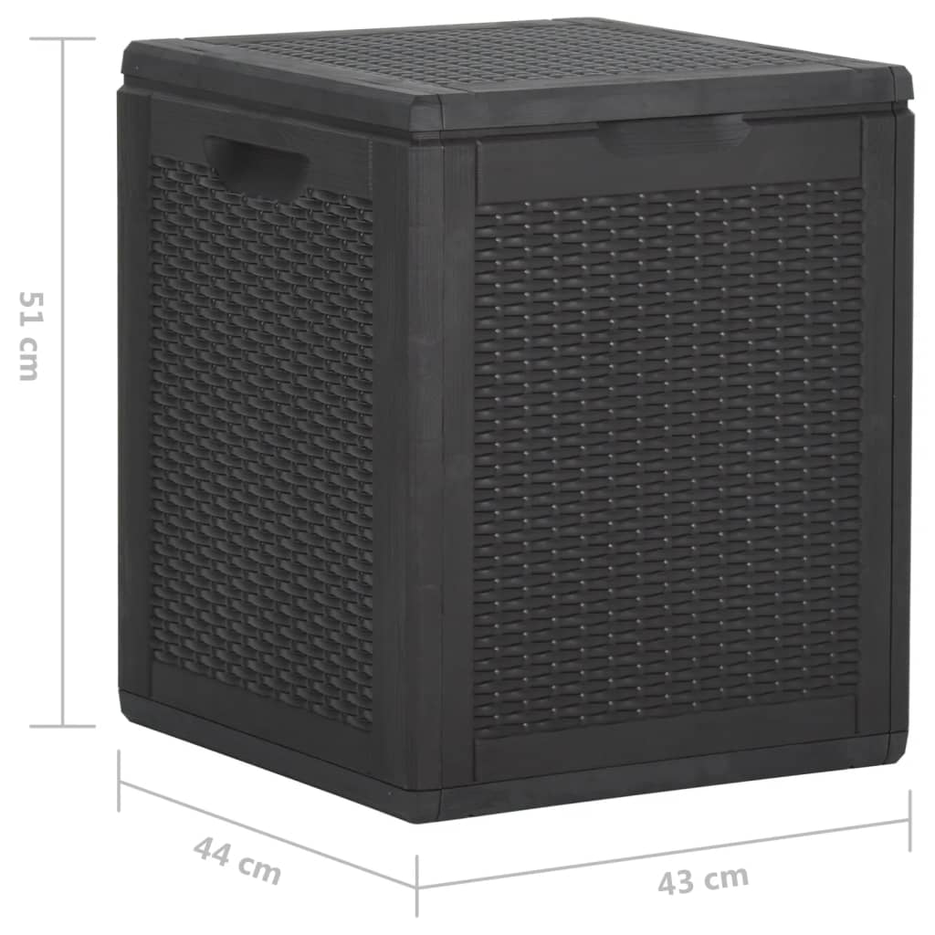 Tuinbox 90 L Pp Rattan Zwart