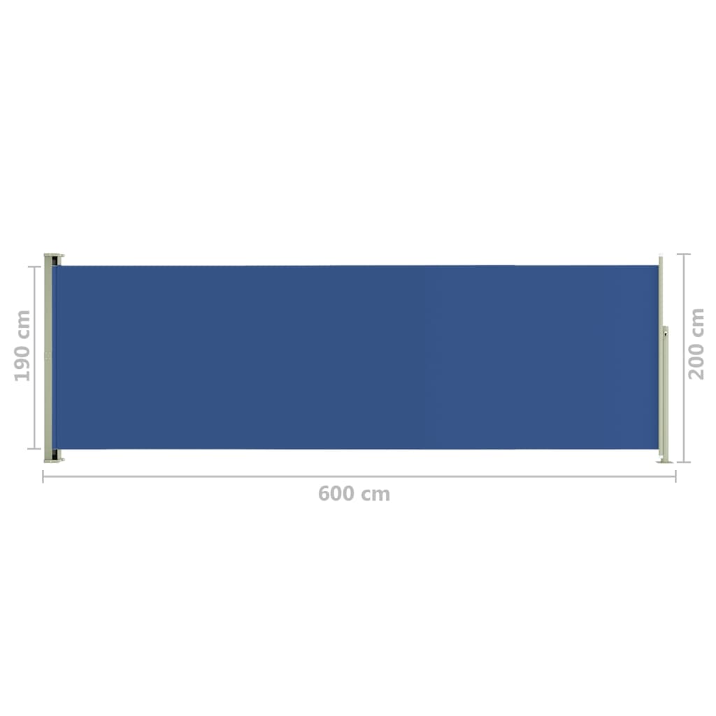 Tuinscherm Uittrekbaar 200X600 Cm Blauw