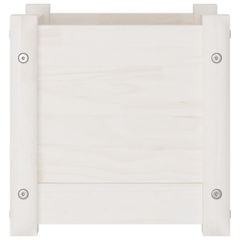 Plantenbak 31X31X31 Cm Massief Grenenhout Wit