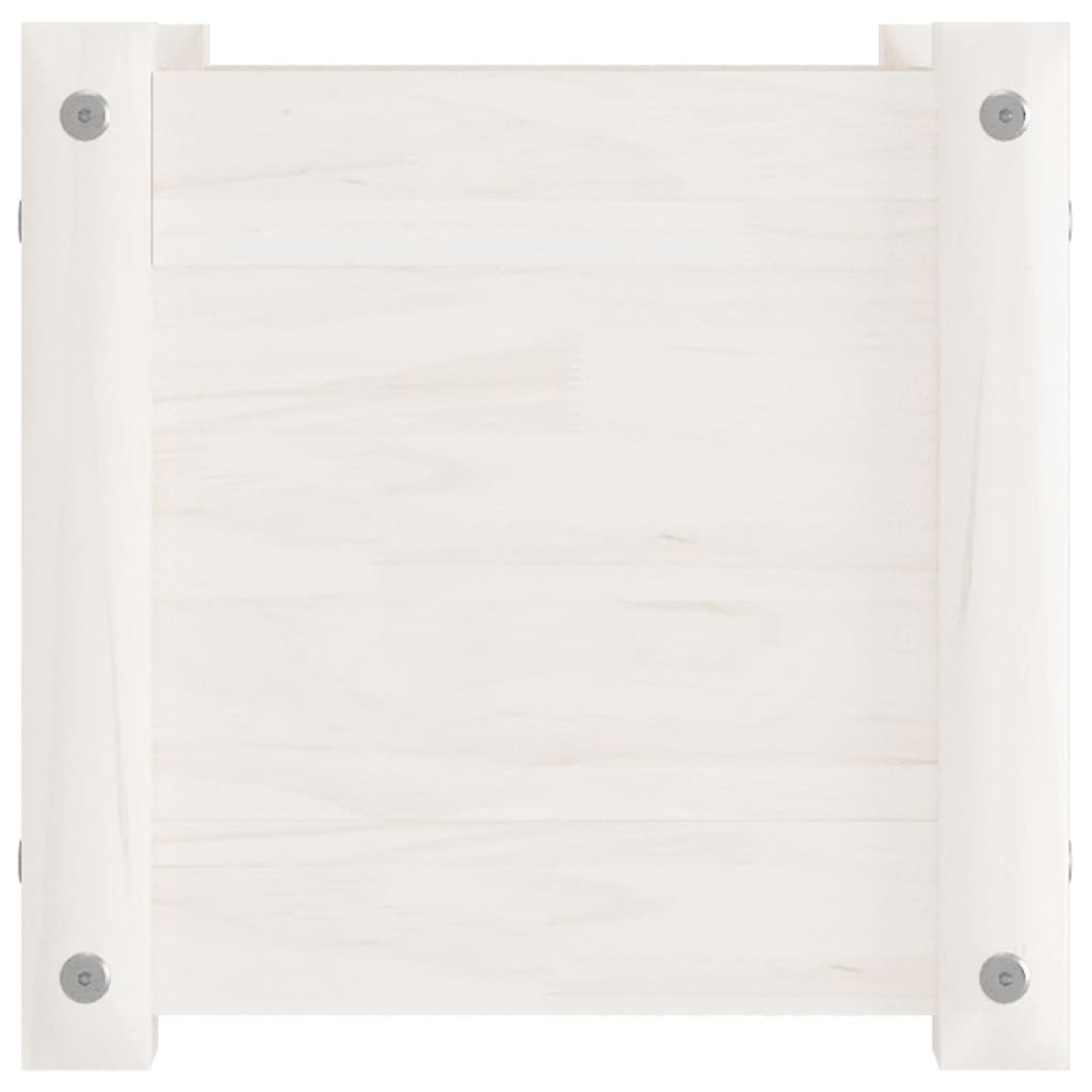 Plantenbak 31X31X31 Cm Massief Grenenhout Wit