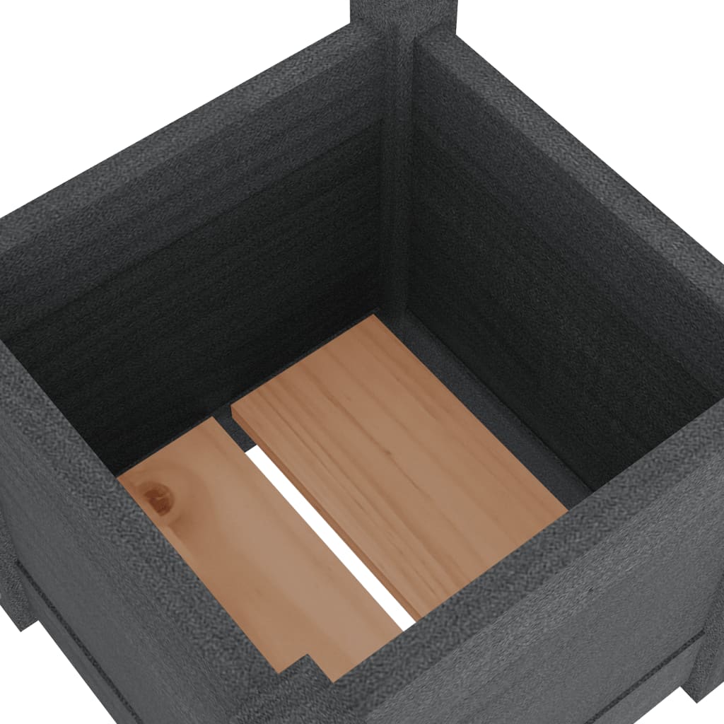 Pflanzgefäße, 2 Stück, 31 x 31 x 31 cm, massives Kiefernholz, grau