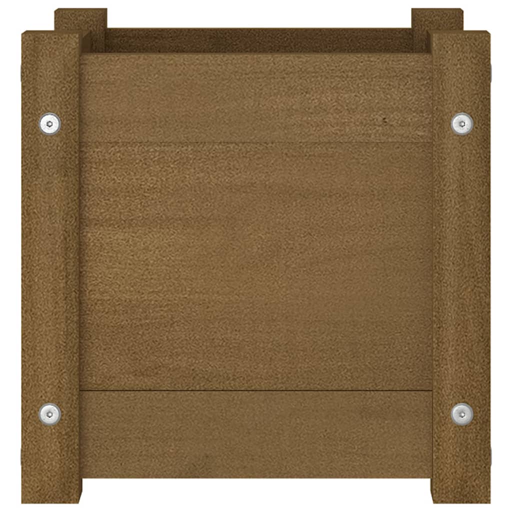 Plantenbak 31X31X31 Cm Massief Grenenhout Honingbruin