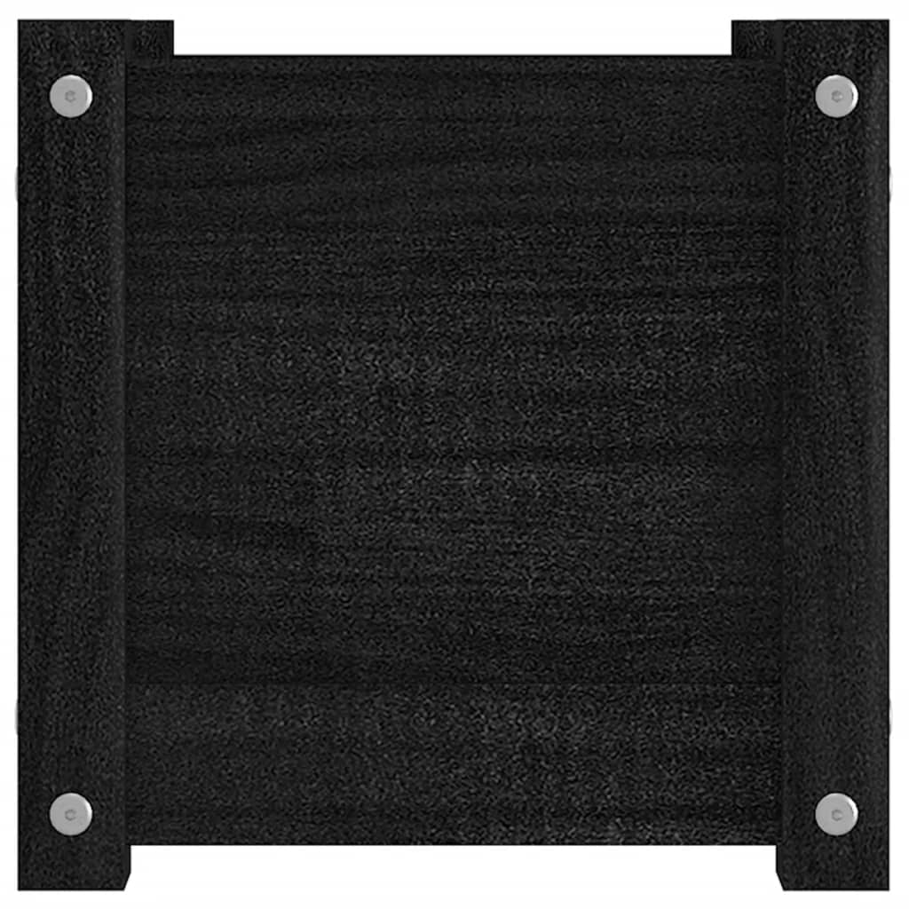 Plantenbakken 2 St 31X31X31 Cm Massief Grenenhout Zwart