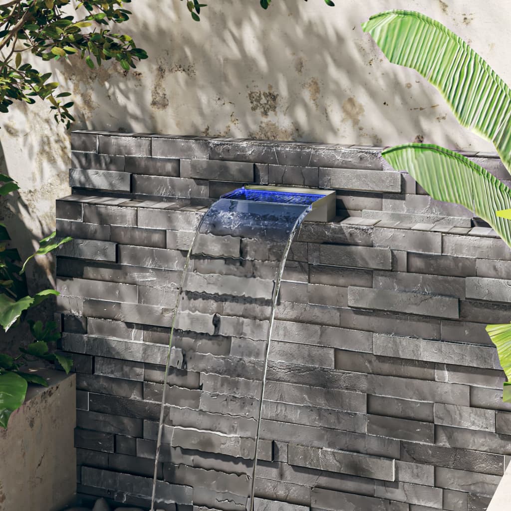 Watervaloverlaat Met Rgb Led's 30 Cm Roestvrij Staal