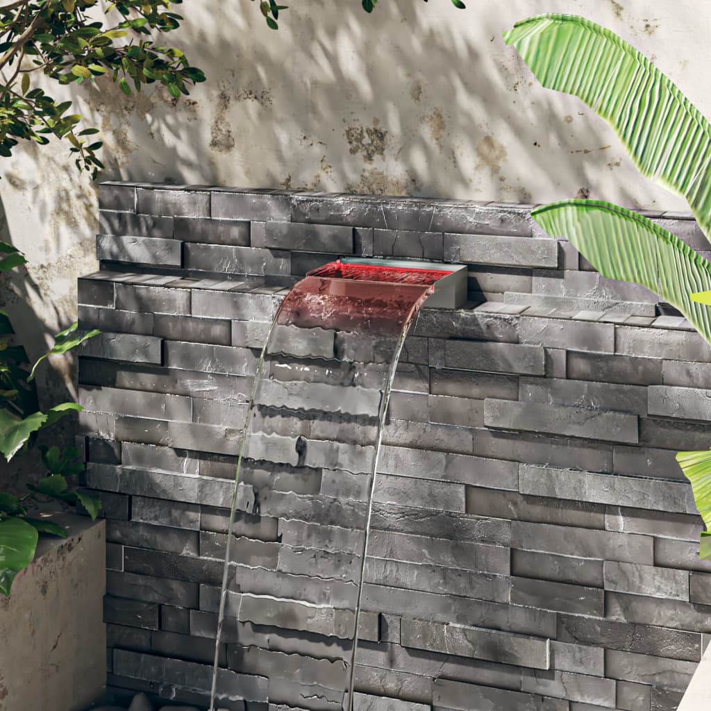 Watervaloverlaat Met Rgb Led's 30 Cm Roestvrij Staal