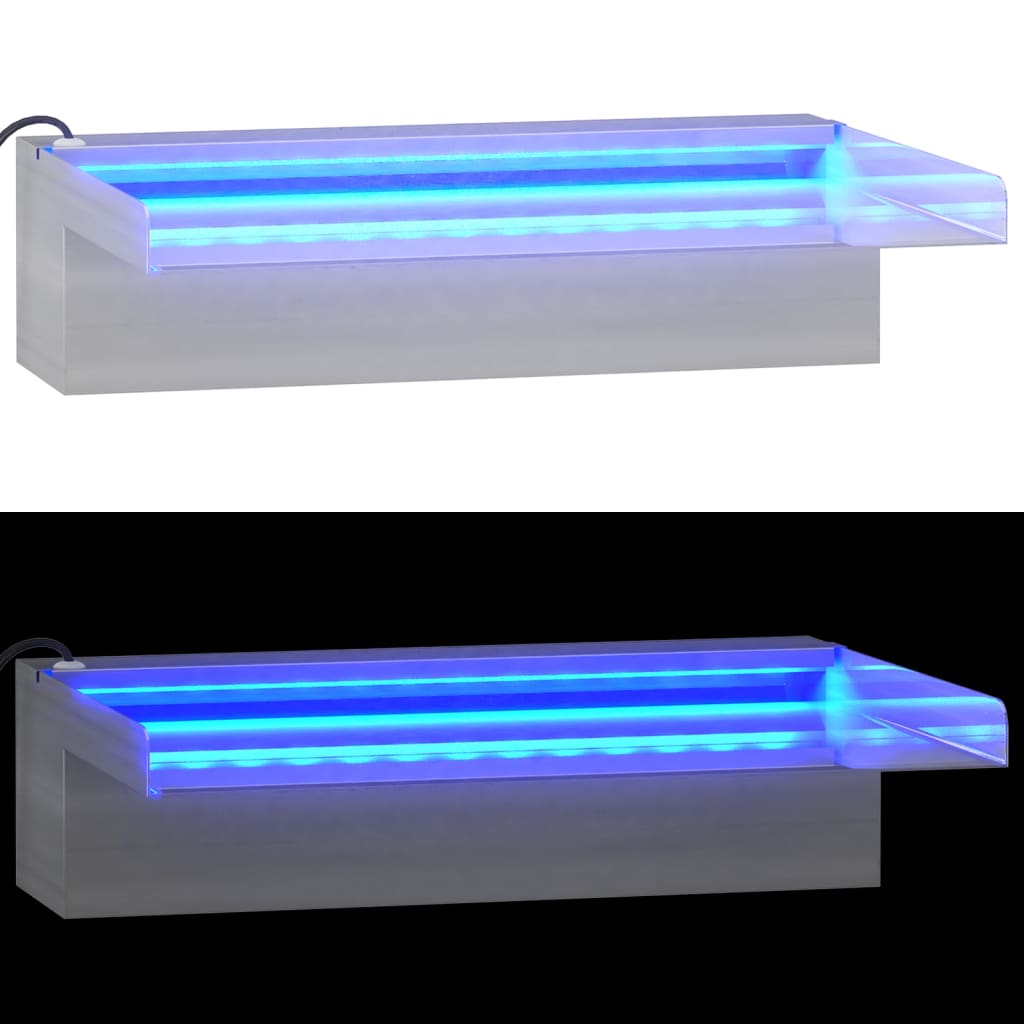 Watervaloverlaat Met Rgb Led's 30 Cm Roestvrij Staal