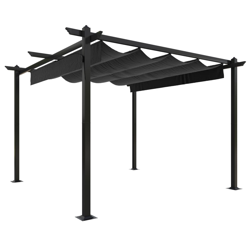 Gartenpavillon mit ausziehbarem Dach 3x3 m Anthrazit