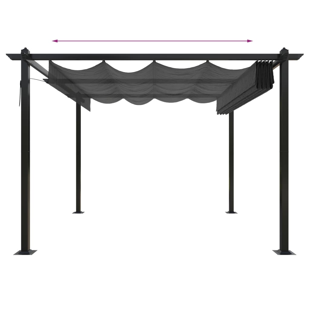 Gartenpavillon mit ausziehbarem Dach 3x3 m Anthrazit