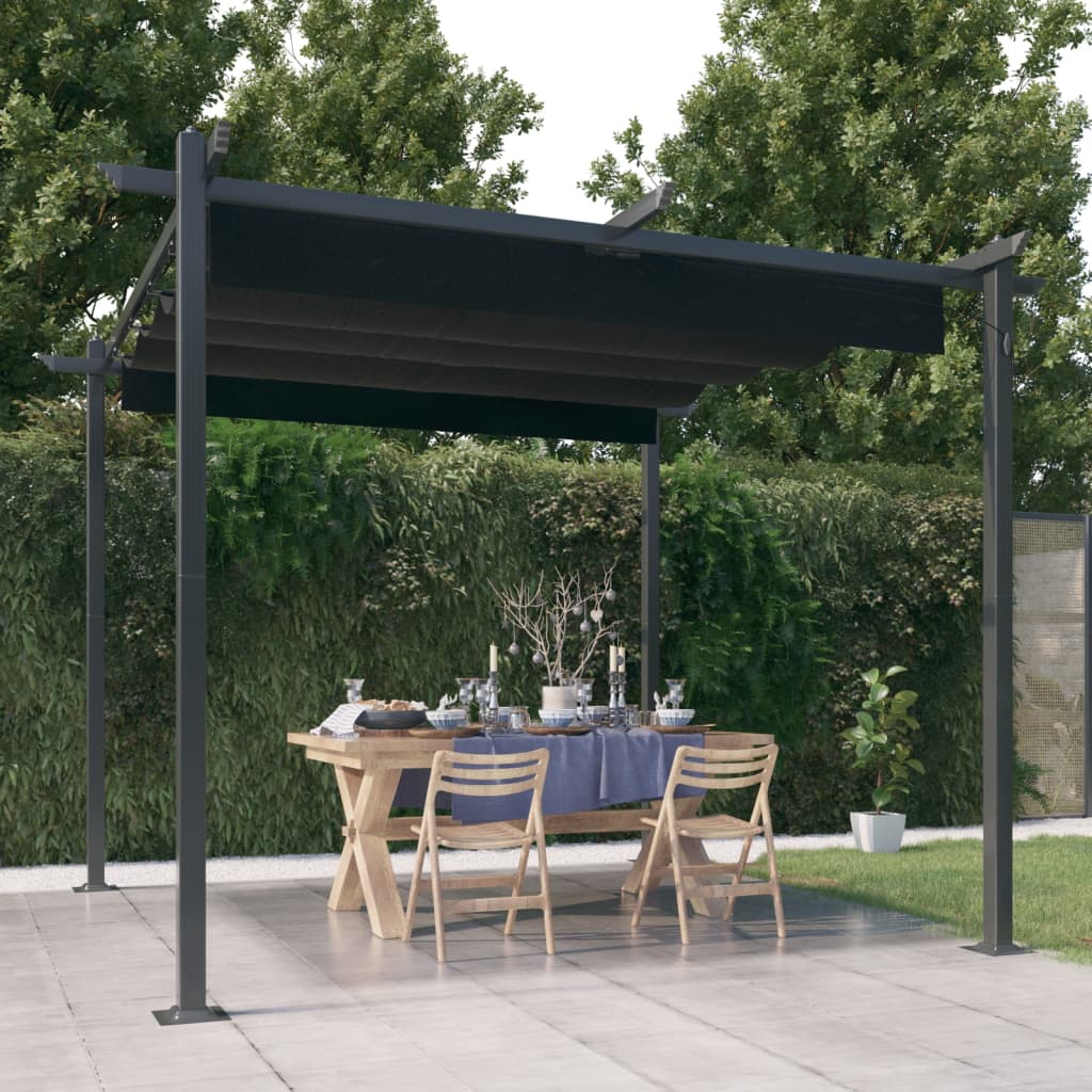 Gartenpavillon mit ausziehbarem Dach 3x3 m Anthrazit