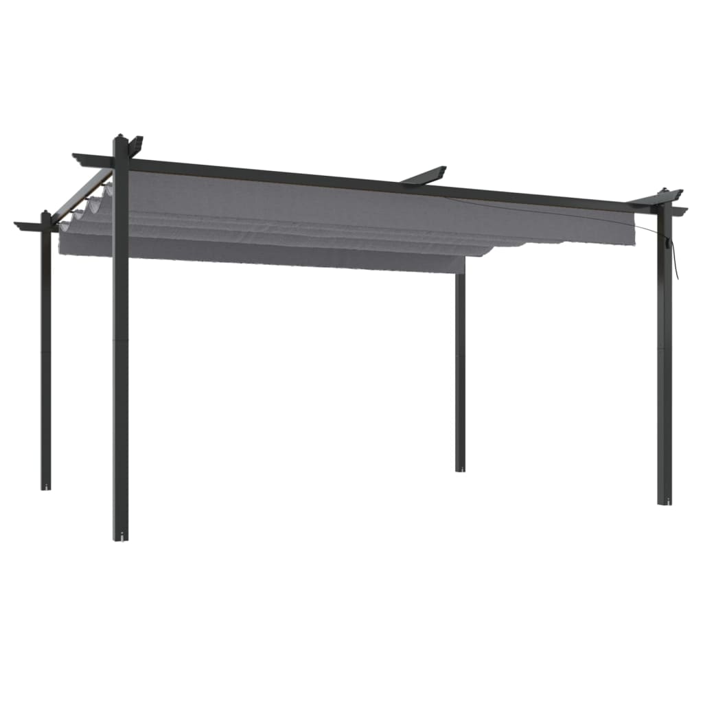 Gartenpavillon mit ausziehbarem Dach 4x3 m Anthrazit