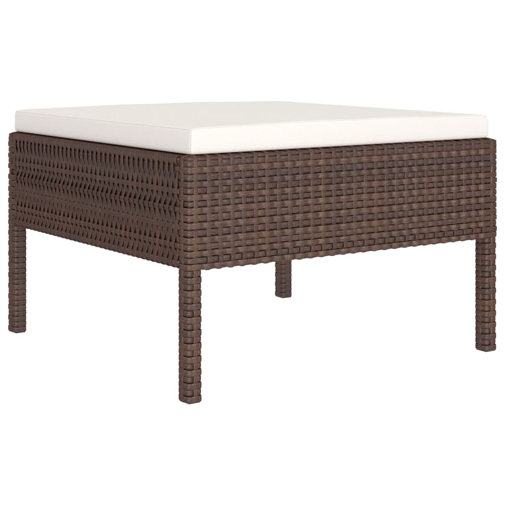5-Delige Loungeset Met Kussens Poly Rattan Bruin