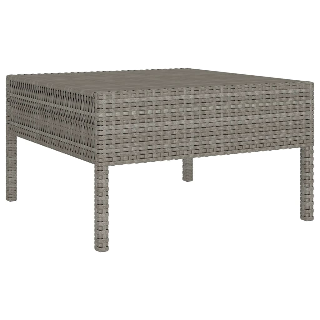 7-Delige Loungeset Met Kussens Poly Rattan Grijs