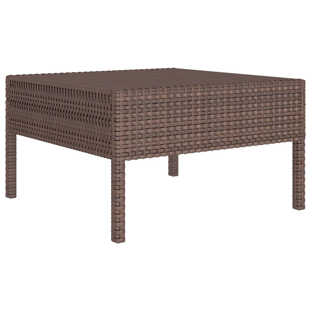 9-Delige Loungeset Met Kussens Poly Rattan Bruin