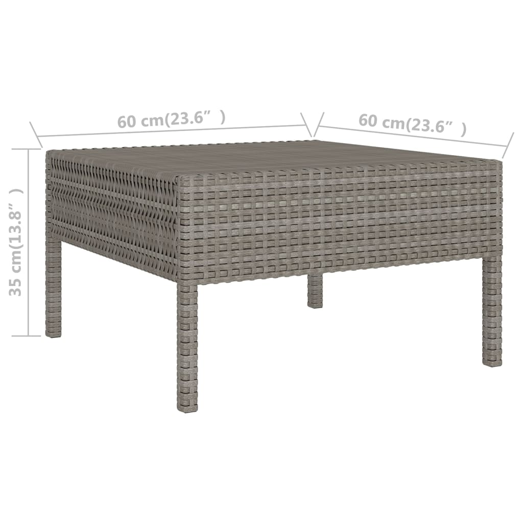 8-Delige Loungeset Met Kussens Poly Rattan Grijs