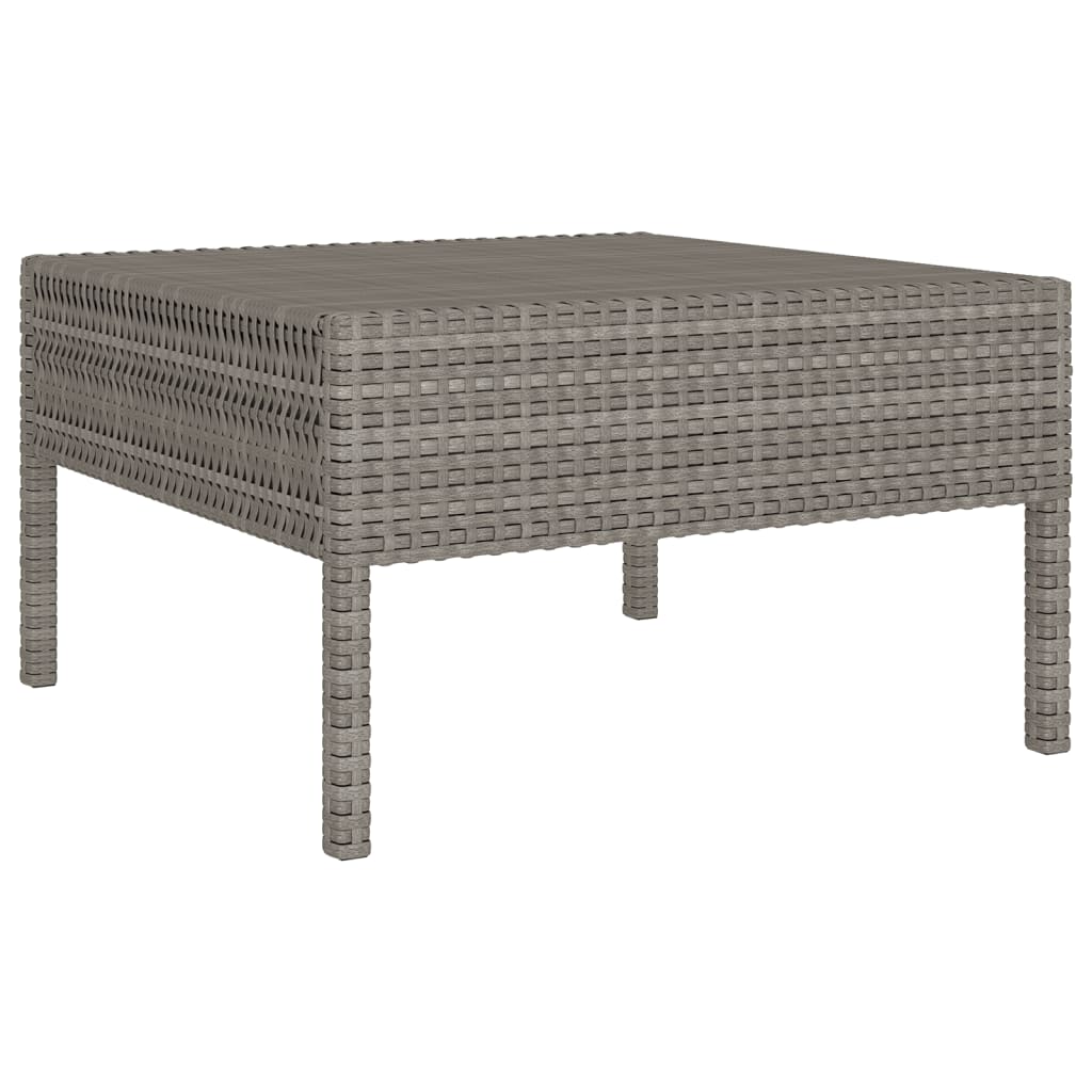 7-Delige Loungeset Met Kussens Poly Rattan Grijs