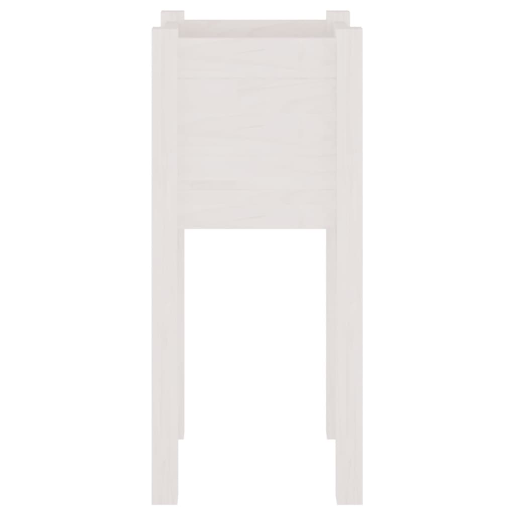 Plantenbakken 2 St 31X31X70 Cm Massief Grenenhout Wit