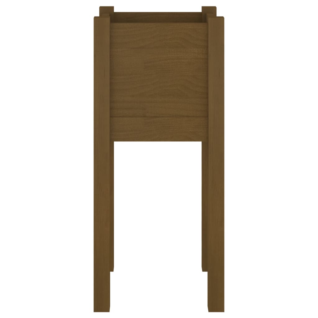 Plantenbak 31X31X70 Cm Massief Grenenhout Honingbruin