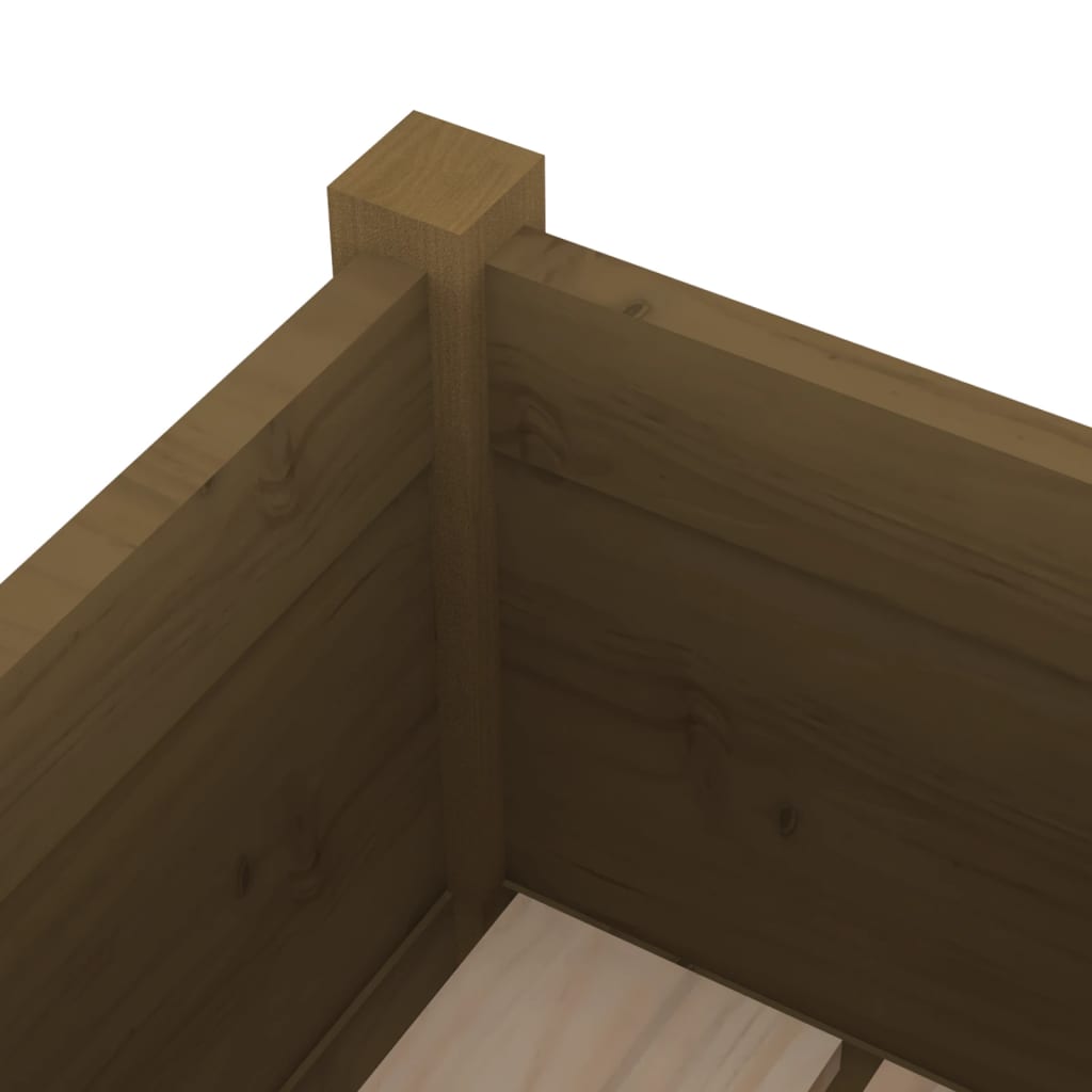 Plantenbakken 2 St 31X31X70 Cm Massief Grenenhout Honingbruin