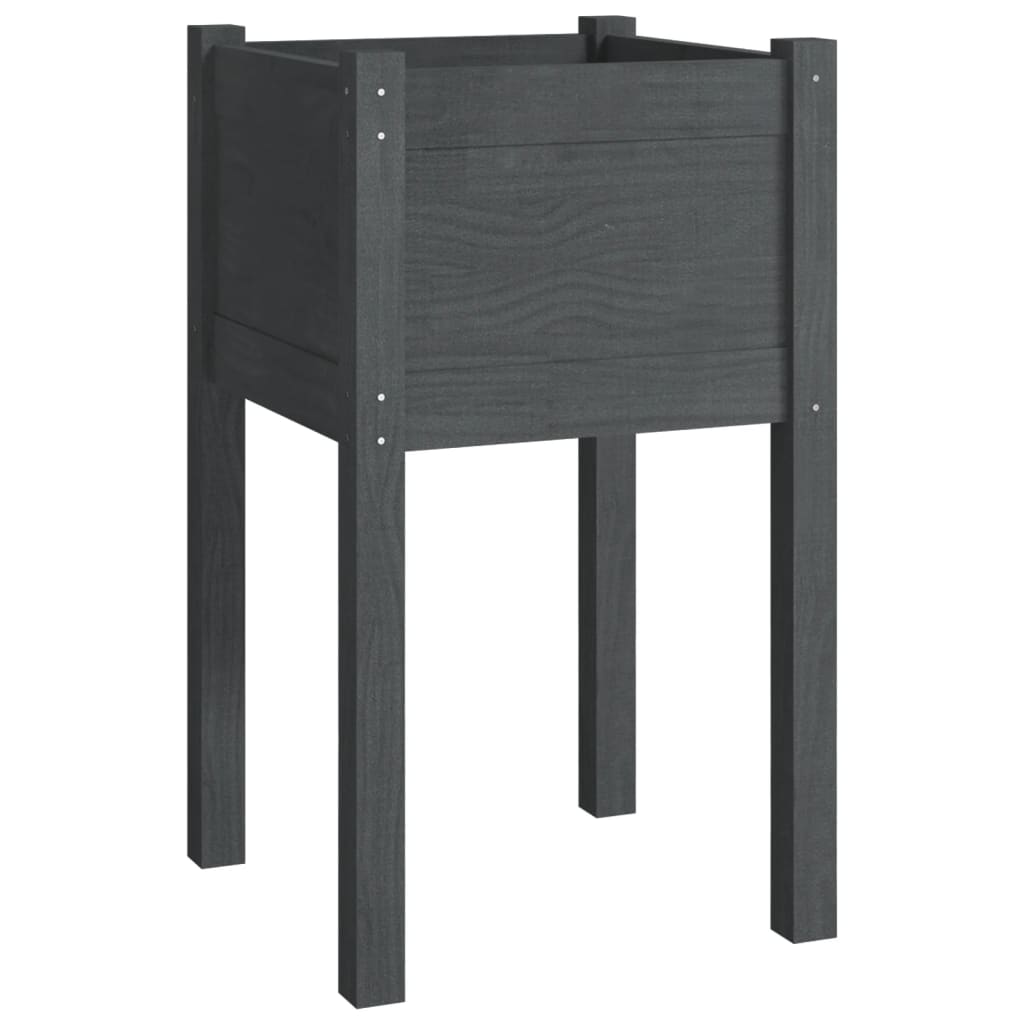 Plantenbakken 2 St 40X40X70 Cm Massief Grenenhout Grijs