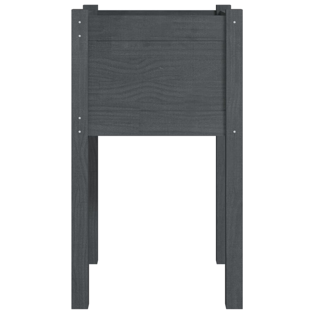 Plantenbakken 2 St 40X40X70 Cm Massief Grenenhout Grijs
