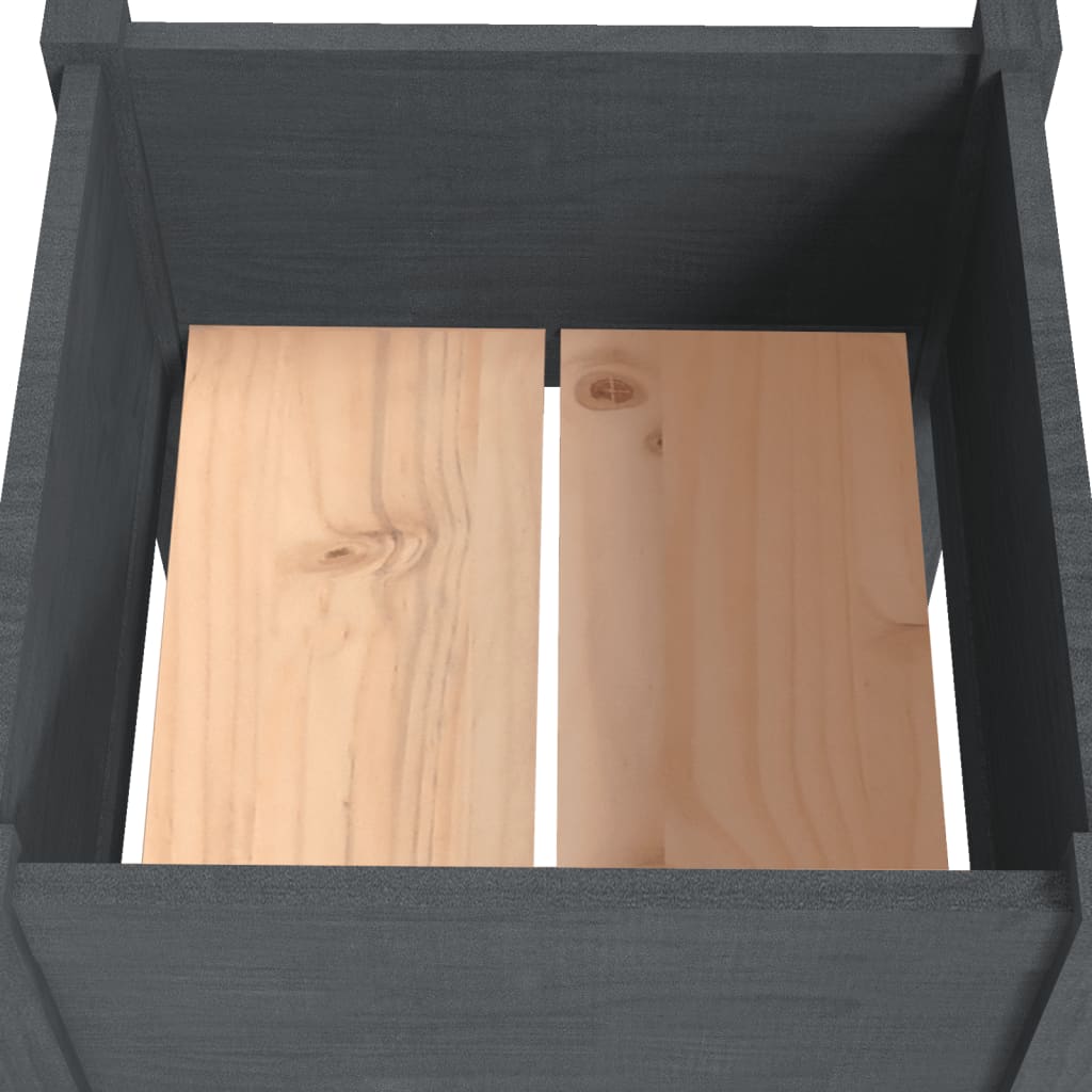 Plantenbakken 2 St 40X40X70 Cm Massief Grenenhout Grijs