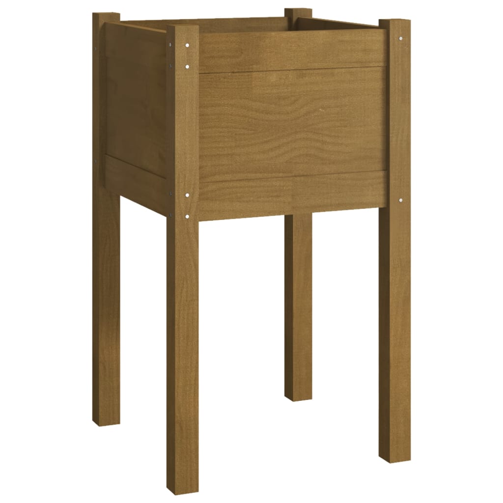 Plantenbakken 2 St 40X40X70 Cm Massief Grenenhout Honingbruin