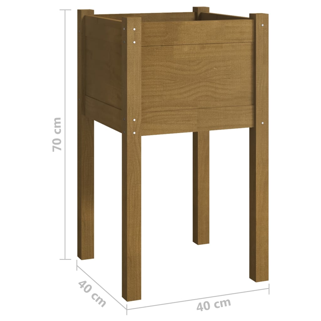 Plantenbakken 2 St 40X40X70 Cm Massief Grenenhout Honingbruin