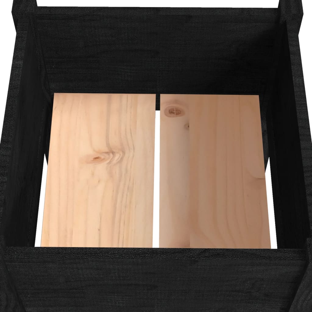 Plantenbakken 2 St 40X40X70 Cm Massief Grenenhout Zwart