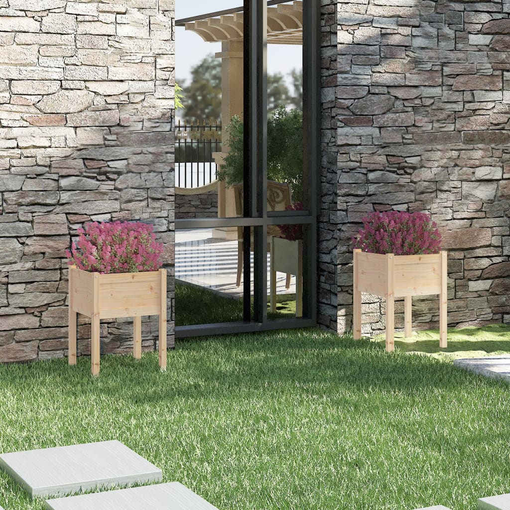 Plantenbakken 2 St 50X50X70 Cm Massief Grenenhout