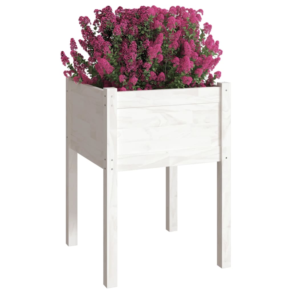 Plantenbak 50X50X70 Cm Massief Grenenhout Wit
