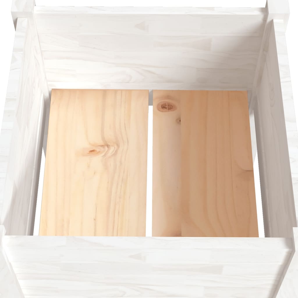 Plantenbak 50X50X70 Cm Massief Grenenhout Wit