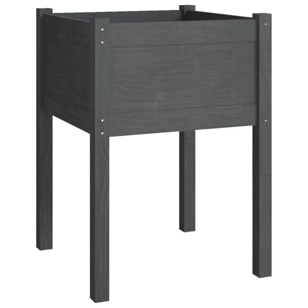 Plantenbak 50X50X70 Cm Massief Grenenhout Grijs