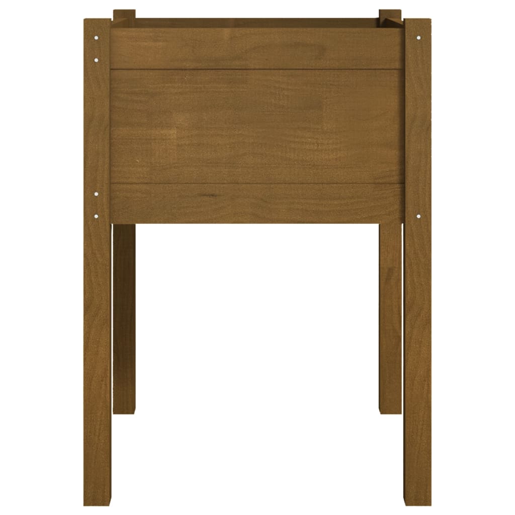 Pflanzgefäß, 2 Stück, 50 x 50 x 70 cm, massives Kiefernholz, honigbraun
