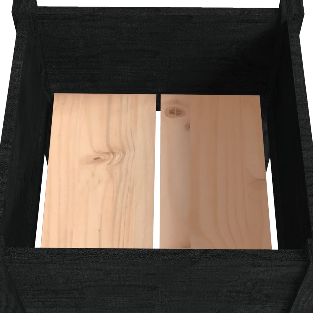 Plantenbak 50X50X70 Cm Massief Grenenhout Zwart