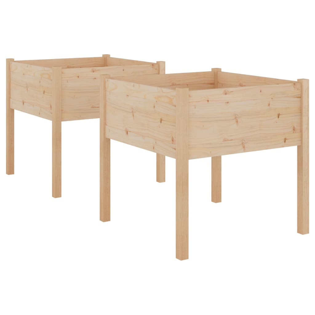 Pflanzgefäße, 2 Stück, 70 x 70 x 70 cm, massives Kiefernholz