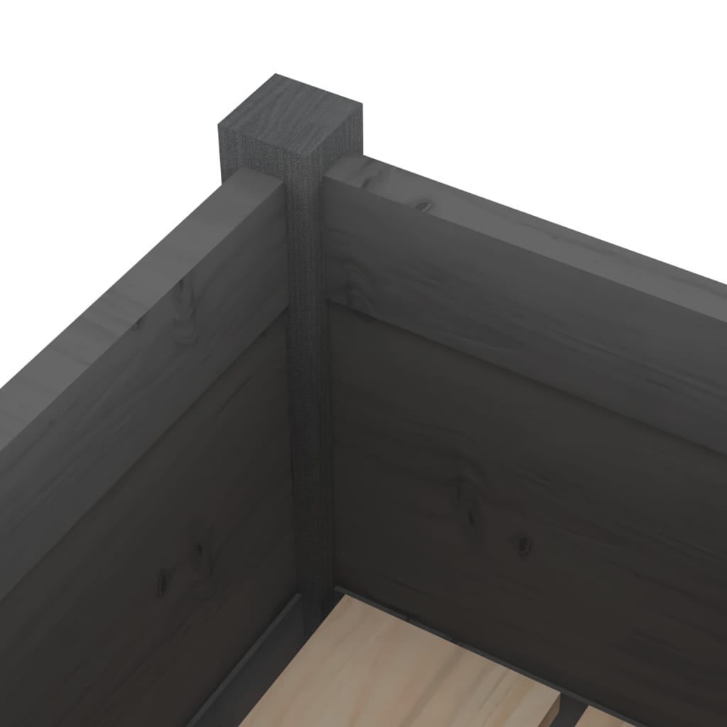 Plantenbakken 2 St 70X70X70 Cm Massief Grenenhout Grijs