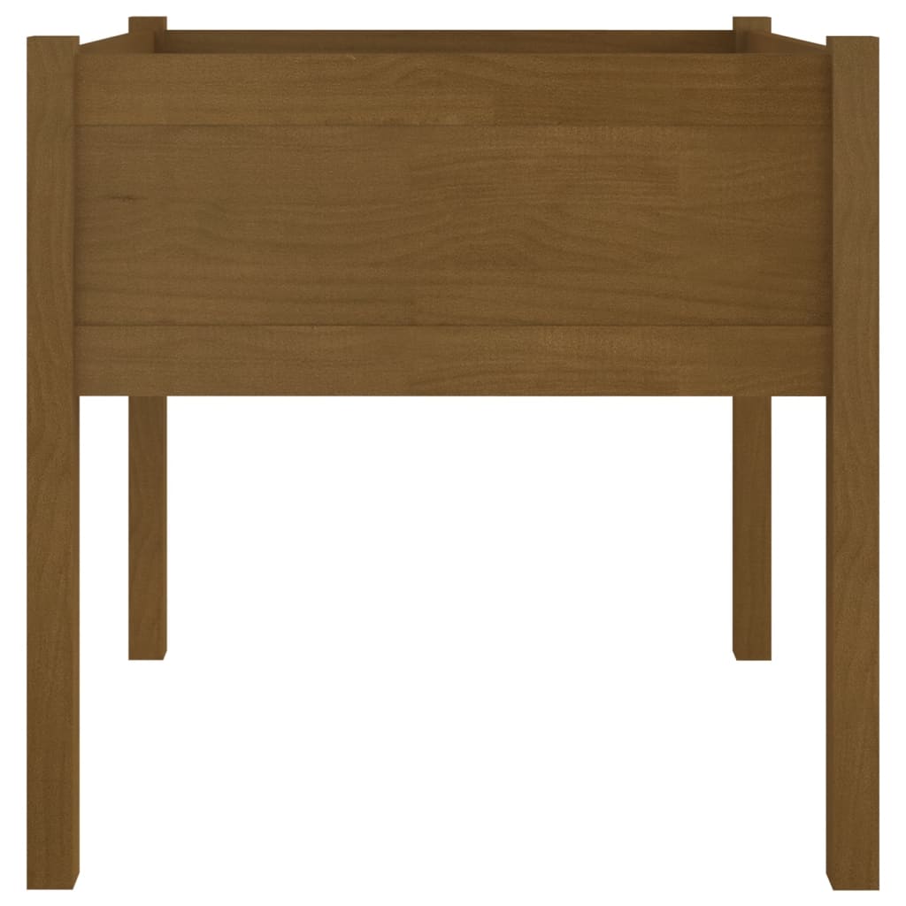 Plantenbak 70X70X70 Cm Massief Grenenhout Honingbruin