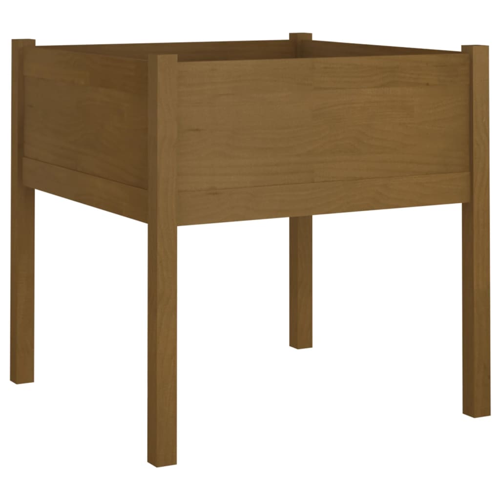 Plantenbakken 2 St 70X70X70 Cm Massief Grenenhout Honingbruin