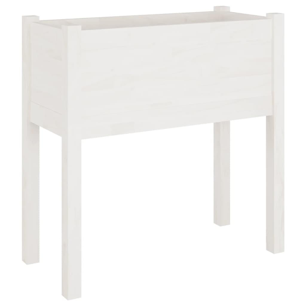 Pflanzgefäße, 2 Stück, 70 x 31 x 70 cm, massives Kiefernholz, weiß