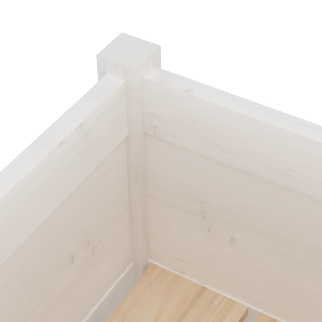 Pflanzgefäße, 2 Stück, 70 x 31 x 70 cm, massives Kiefernholz, weiß