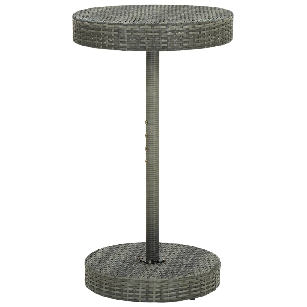 3-teiliges Garten-Bar-Set mit Kissen Poly Rattan Grau