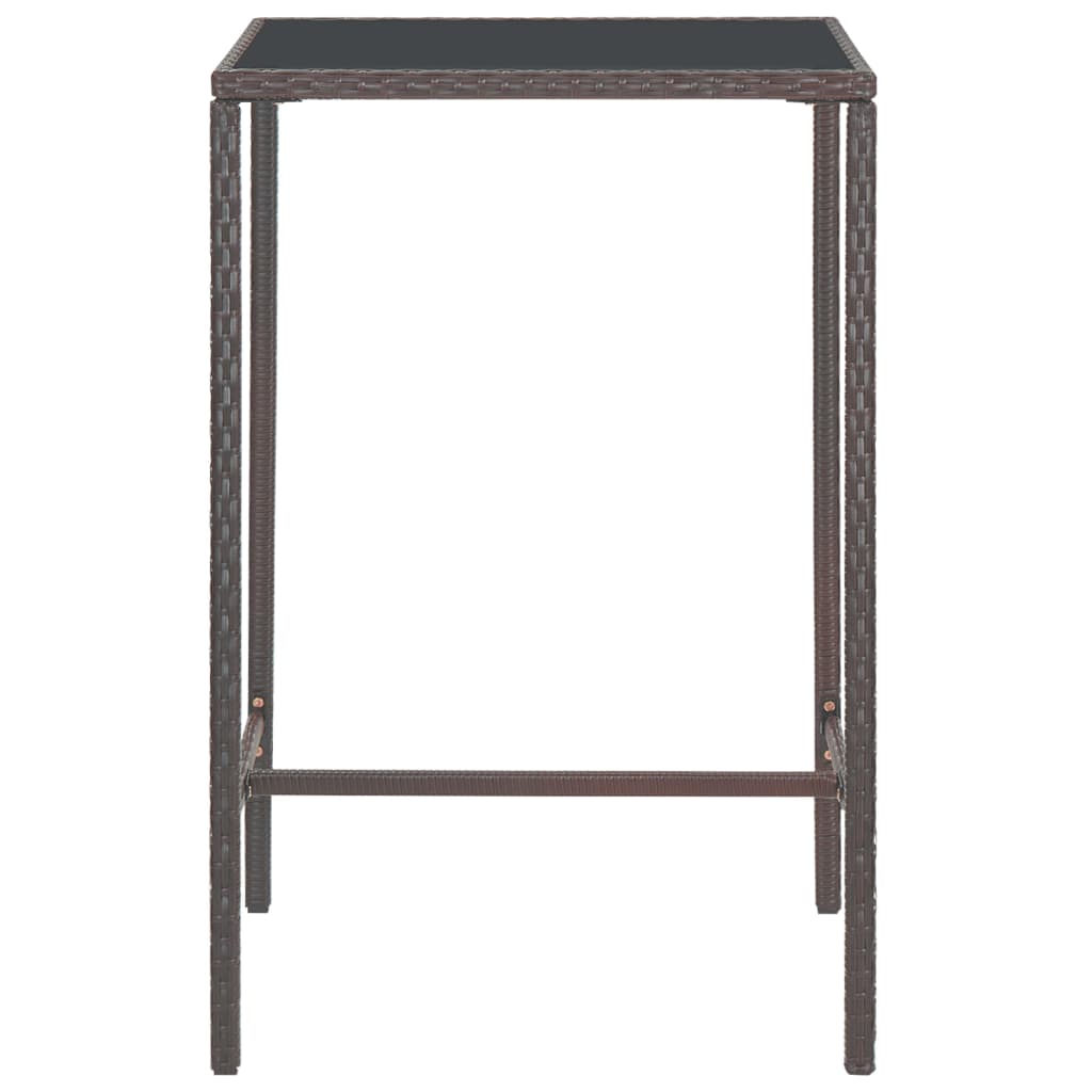 3-teiliges Garten-Bar-Set mit Kissen Poly Rattan Braun