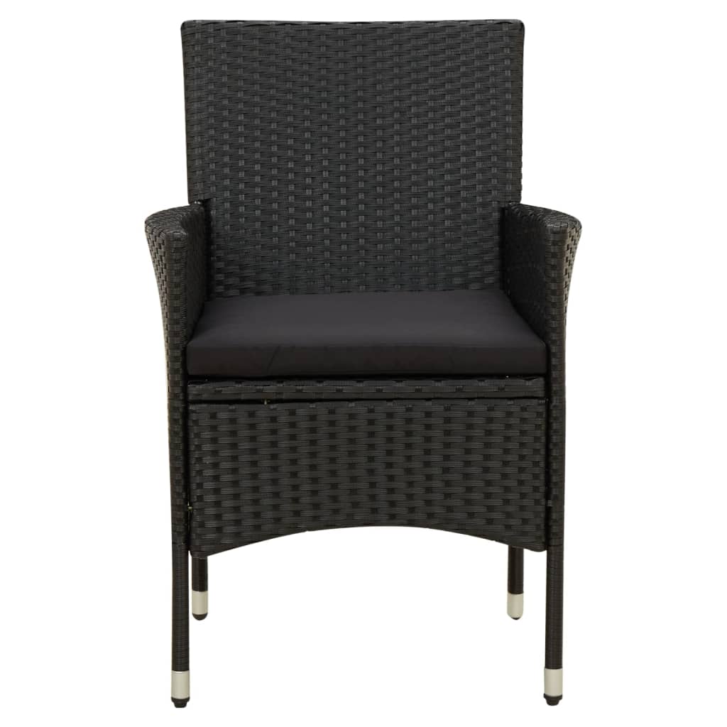 7-Delige Tuinset Met Kussens Poly Rattan Zwart
