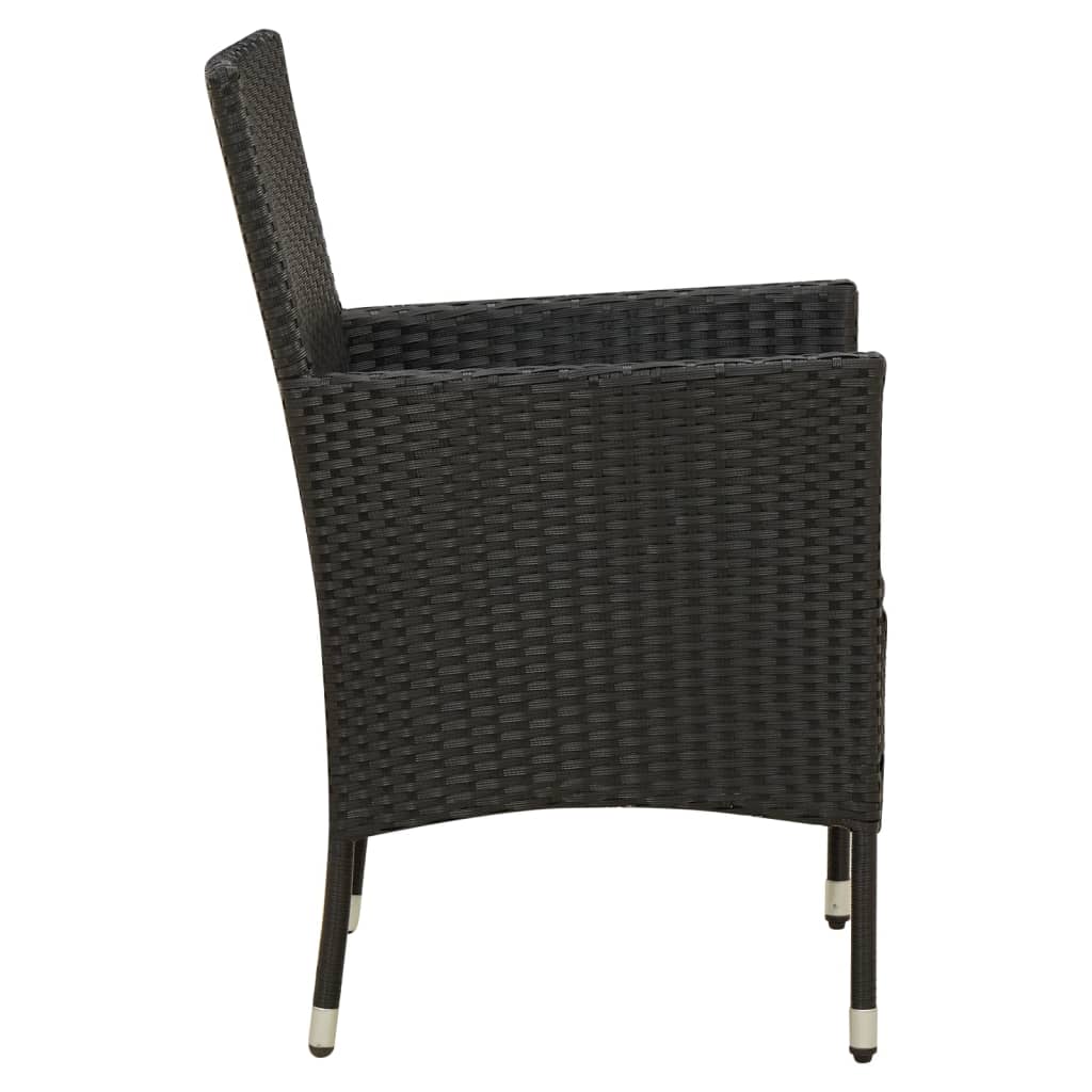 7-Delige Tuinset Met Kussens Poly Rattan Zwart