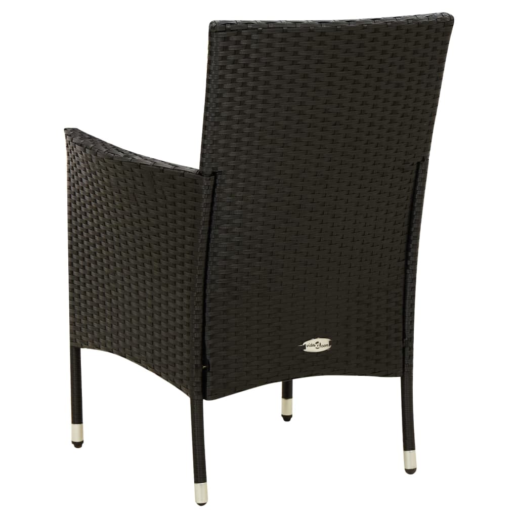 7-Delige Tuinset Met Kussens Poly Rattan Zwart