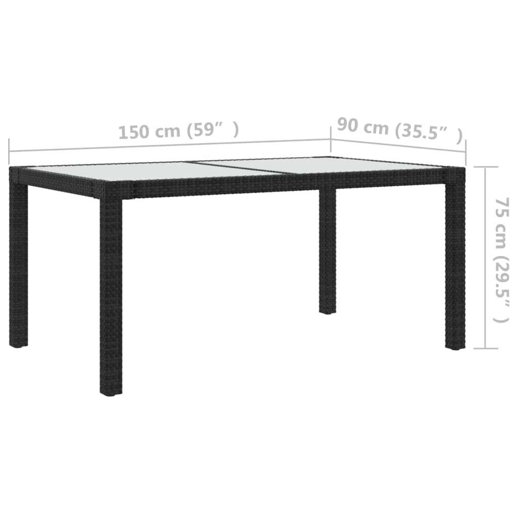 7-Delige Tuinset Met Kussens Poly Rattan Zwart